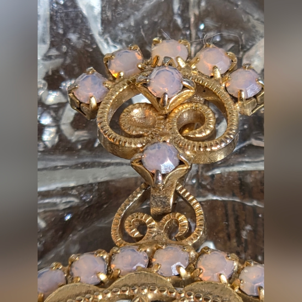Cameo Brooch with Elaborate Frame, Crystals and Tassel - Picture 2 of 7